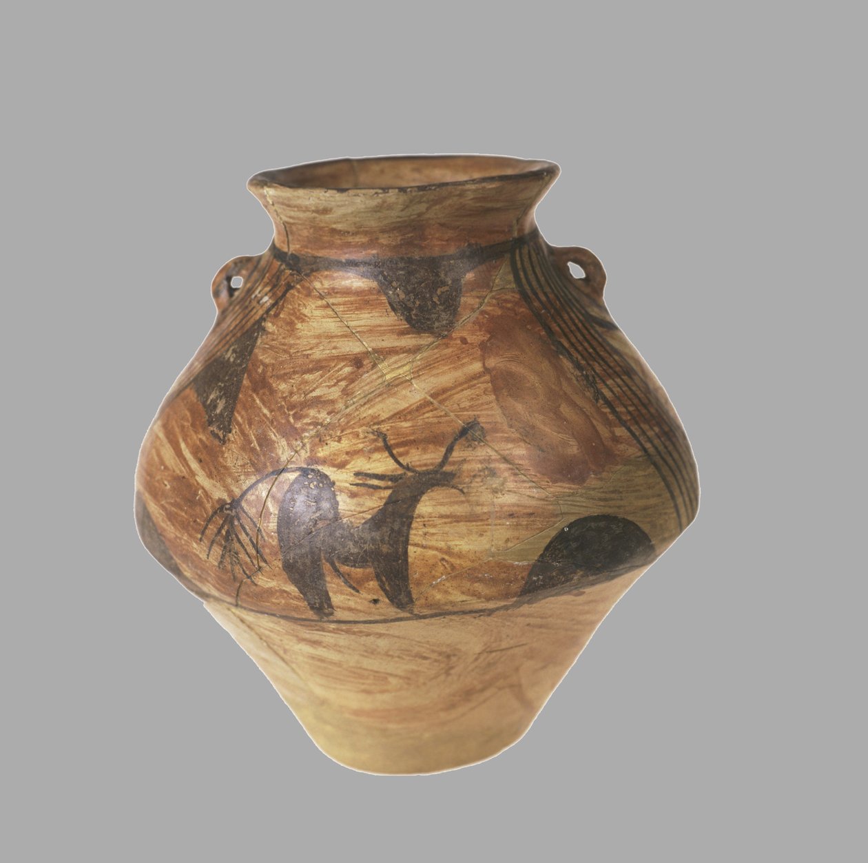 Amfora zoomorfisella maalauksella, 3800-3600 eKr tekijältä Prehistoric Russian Culture