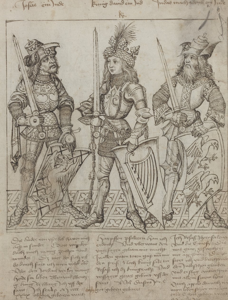 Joshua, kuningas Daavid ja Juudas Maqboose tekijältä Primary Master of the Strassburg Chronicle