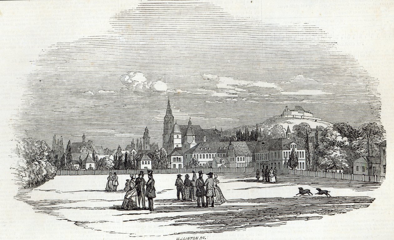 Coburg, kaiverrus W.J. Linton, "The Illustrated London News", 13. syyskuuta 1845 tekijältä Prince Albert of Saxe Coburg and Gotha