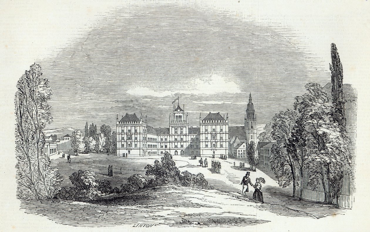 Ehrenburgin palatsi Coburgissa, kaiverrus W.J. Linton, "The Illustrated London News", 30. elokuuta 1845 tekijältä Prince Albert of Saxe Coburg and Gotha