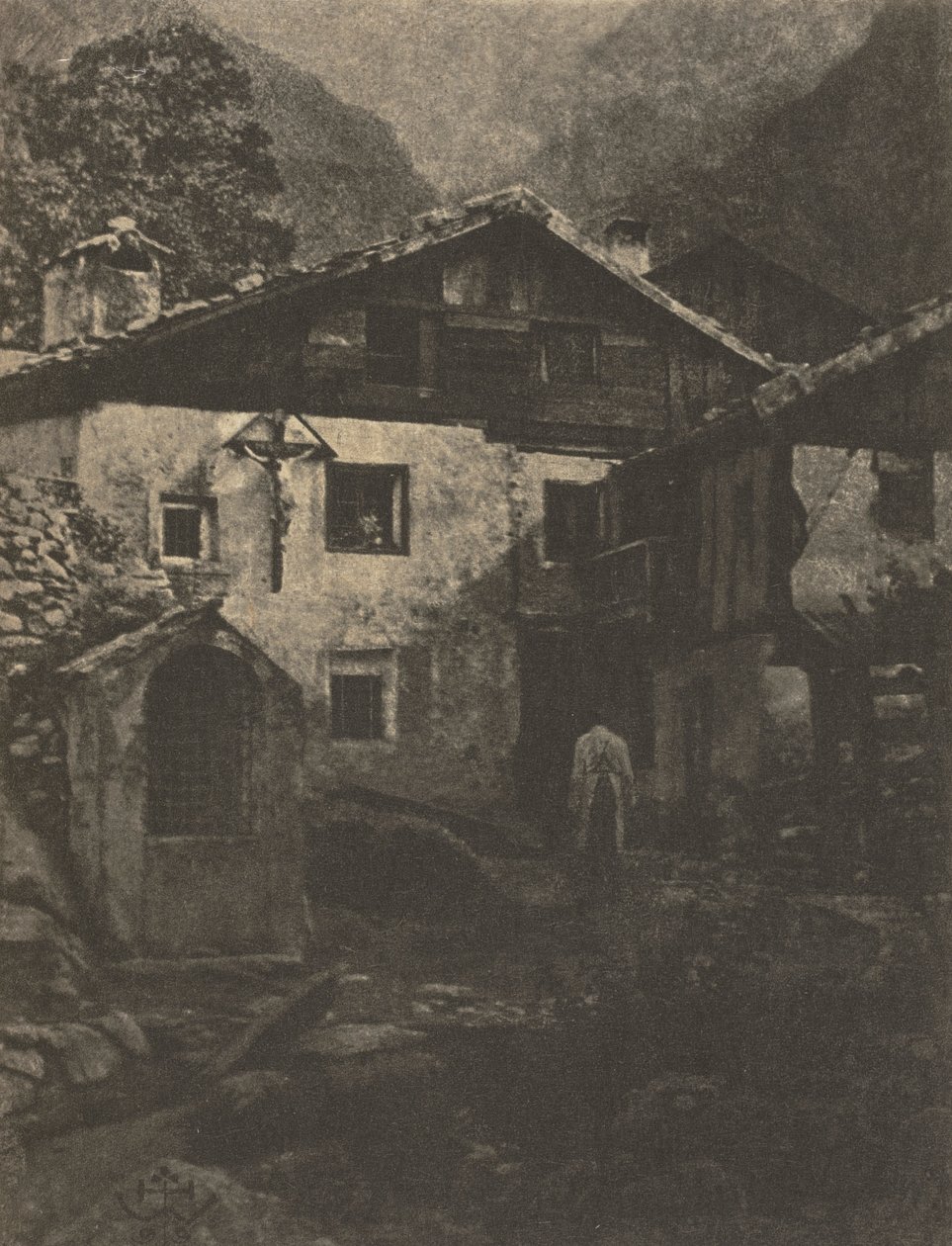 Kameratyö: Kyläkulma, 1906. tekijältä Professor Hans Watzek