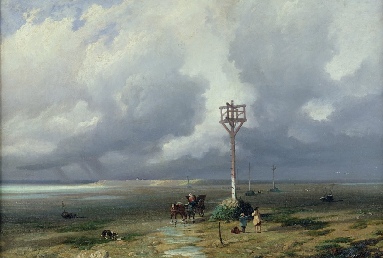 Passage du Gois Noirmoutierissa, 1859 tekijältä Prosper Barbot
