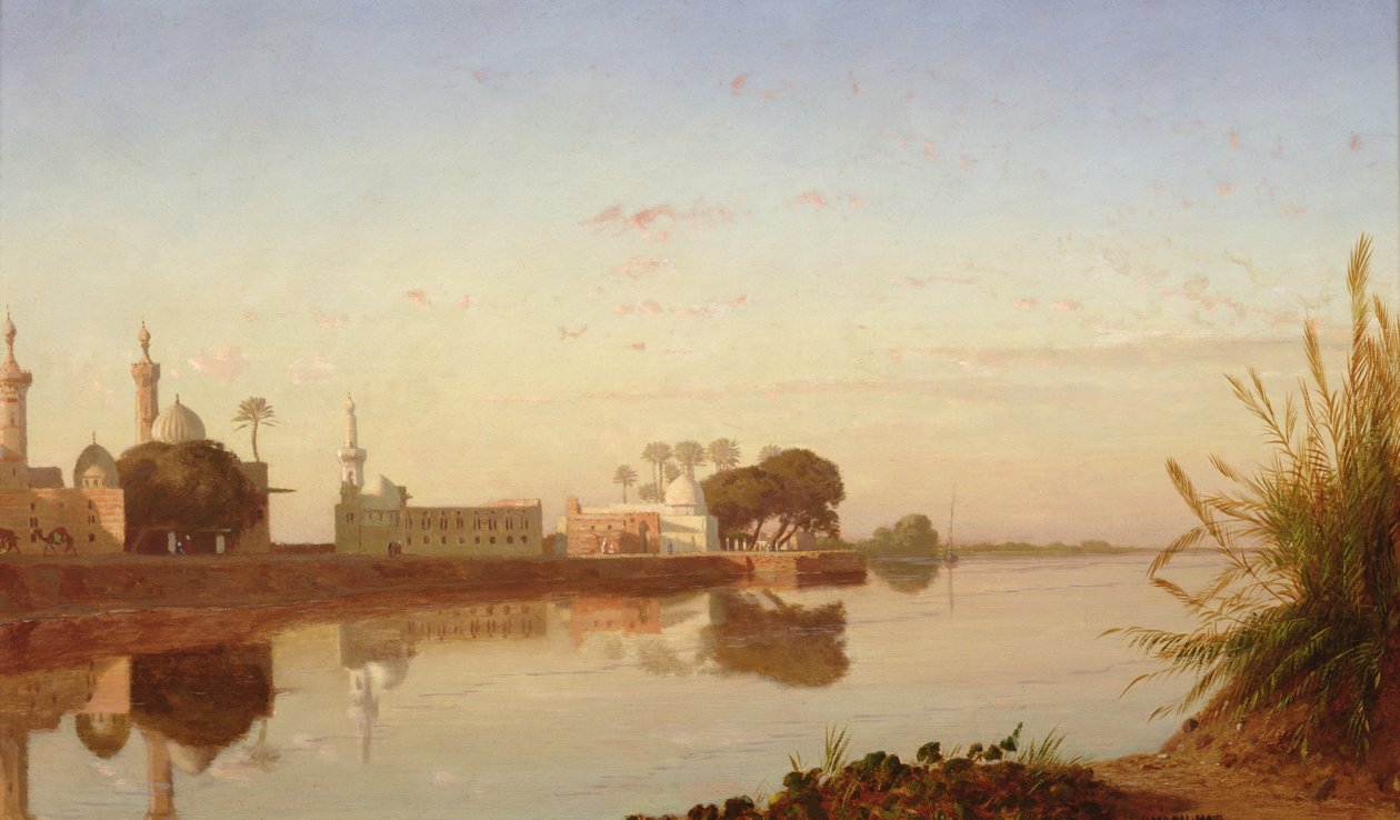 Näkymä Niilille Ala-Egyptissä, n. 1840 tekijältä Prosper Georges Antoine Marilhat