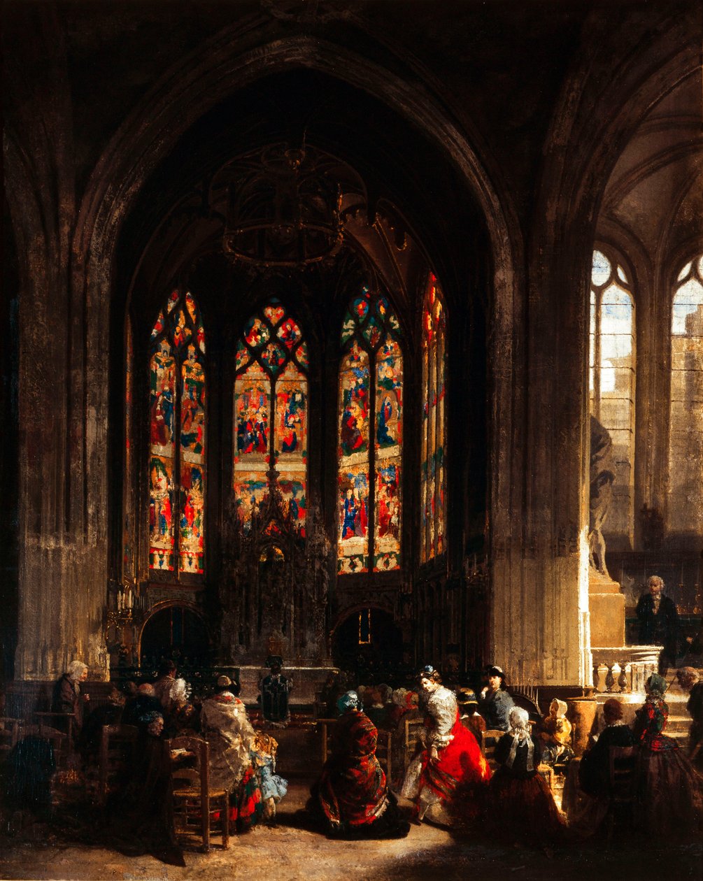Neitsytkappeli Eglise Saint Gervaisissa, Pariisissa, noin 1856 tekijältä Prosper Lafaye or Lafait