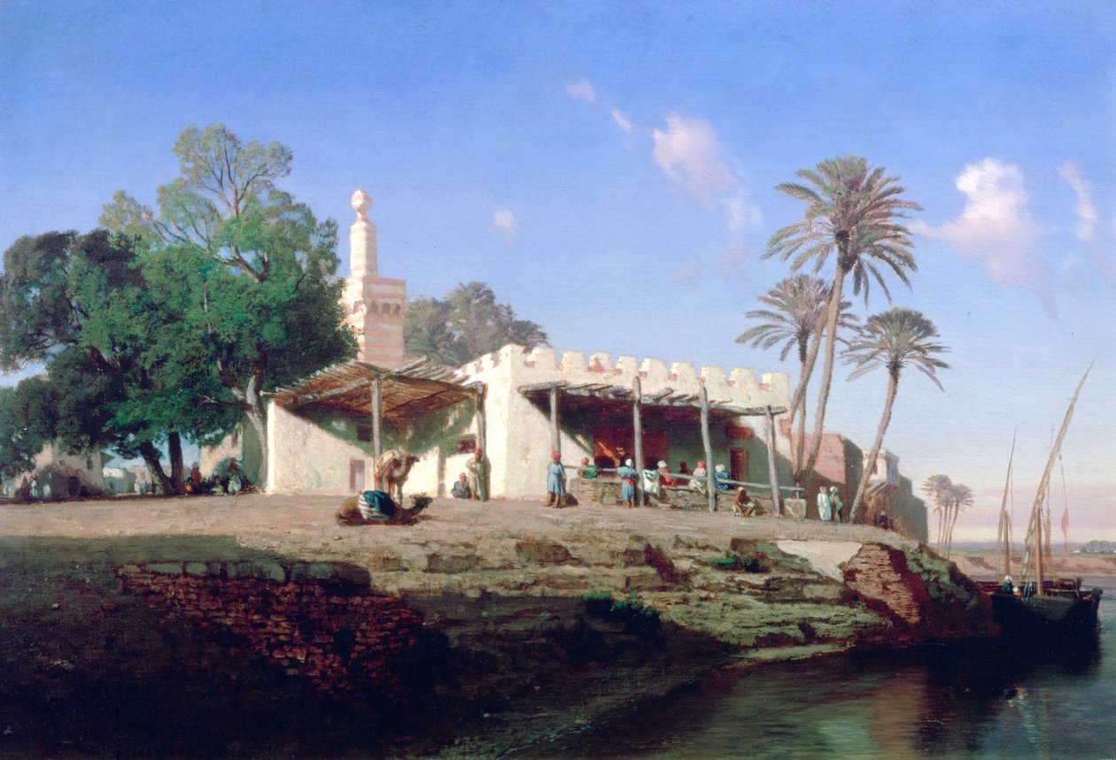 Niilin rannalla, 1800-luku tekijältä Prosper Georges Antoine Marilhat