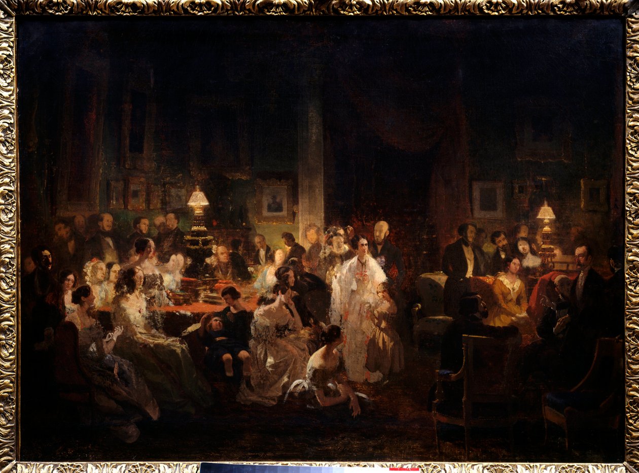 Horace Vernet kertoo daguerrotyypin löydöstä herra Irissonin olohuoneessa (10 rue Antin, 10. elokuuta illalla tekijältä Prosper Lafaye or Lafait