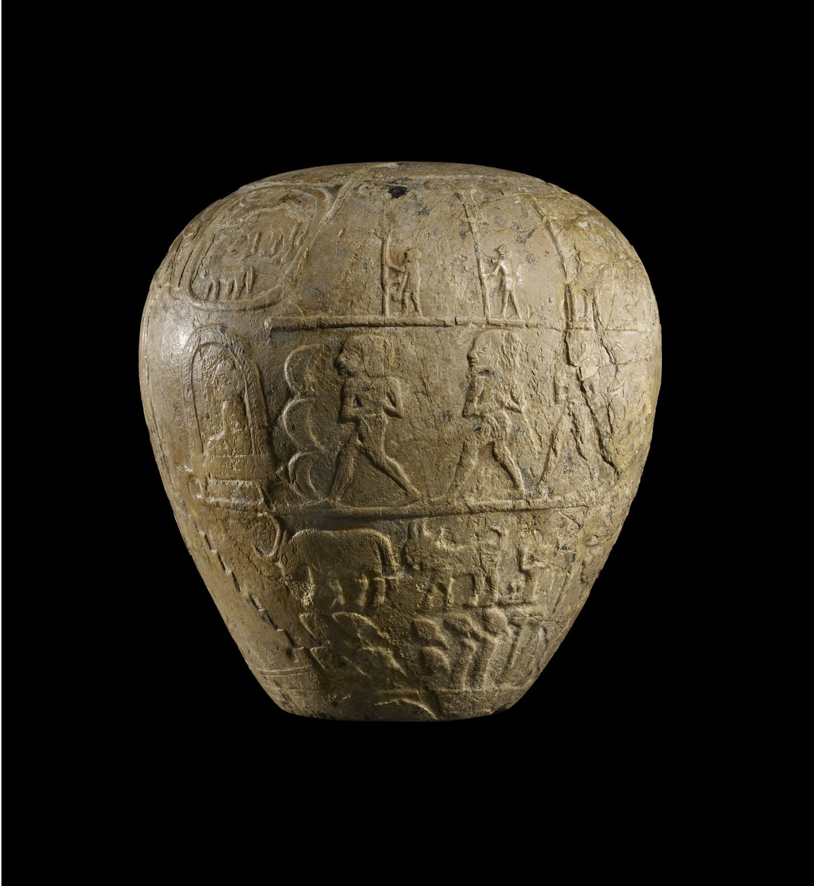 Narmerin kalkkikivestä valmistettu keihäänkärki tekijältä Protodynastic Period Egyptian