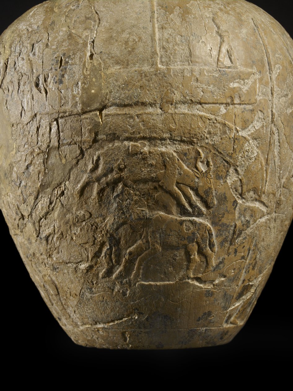 Narmerin kalkkikiven kasapää tekijältä Protodynastic Period Egyptian