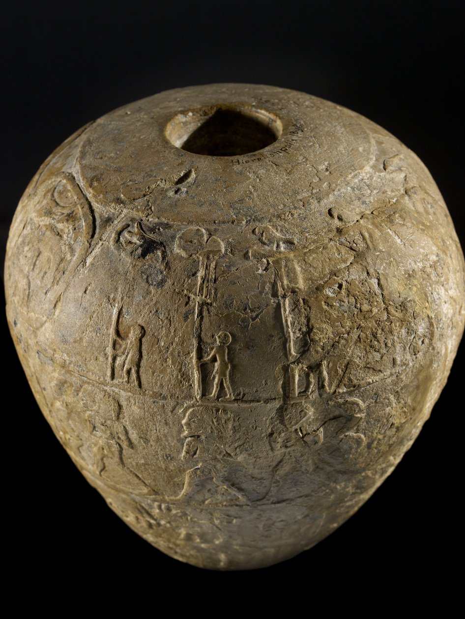 Narmerin kalkkikiven kasapää tekijältä Protodynastic Period Egyptian