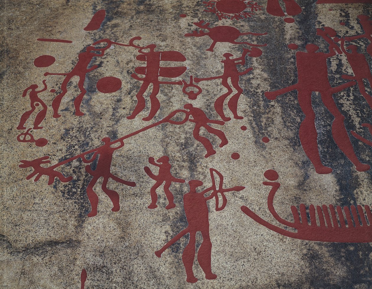 Metsästyskohtaukset (kalliomaalaus) tekijältä Protohistoric
