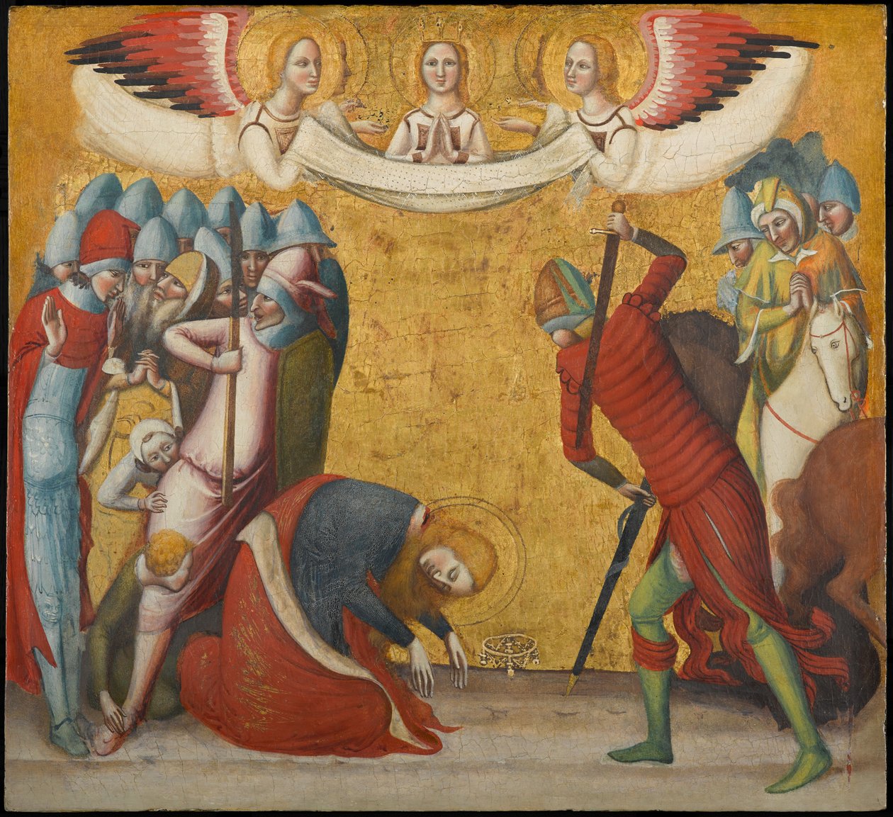 Pyhän Katariinan Aleksandrian mestaus, noin 1325-1330 (tempera ja kultalehti paneelissa) tekijältä Pseudo Jacopino di Francesco