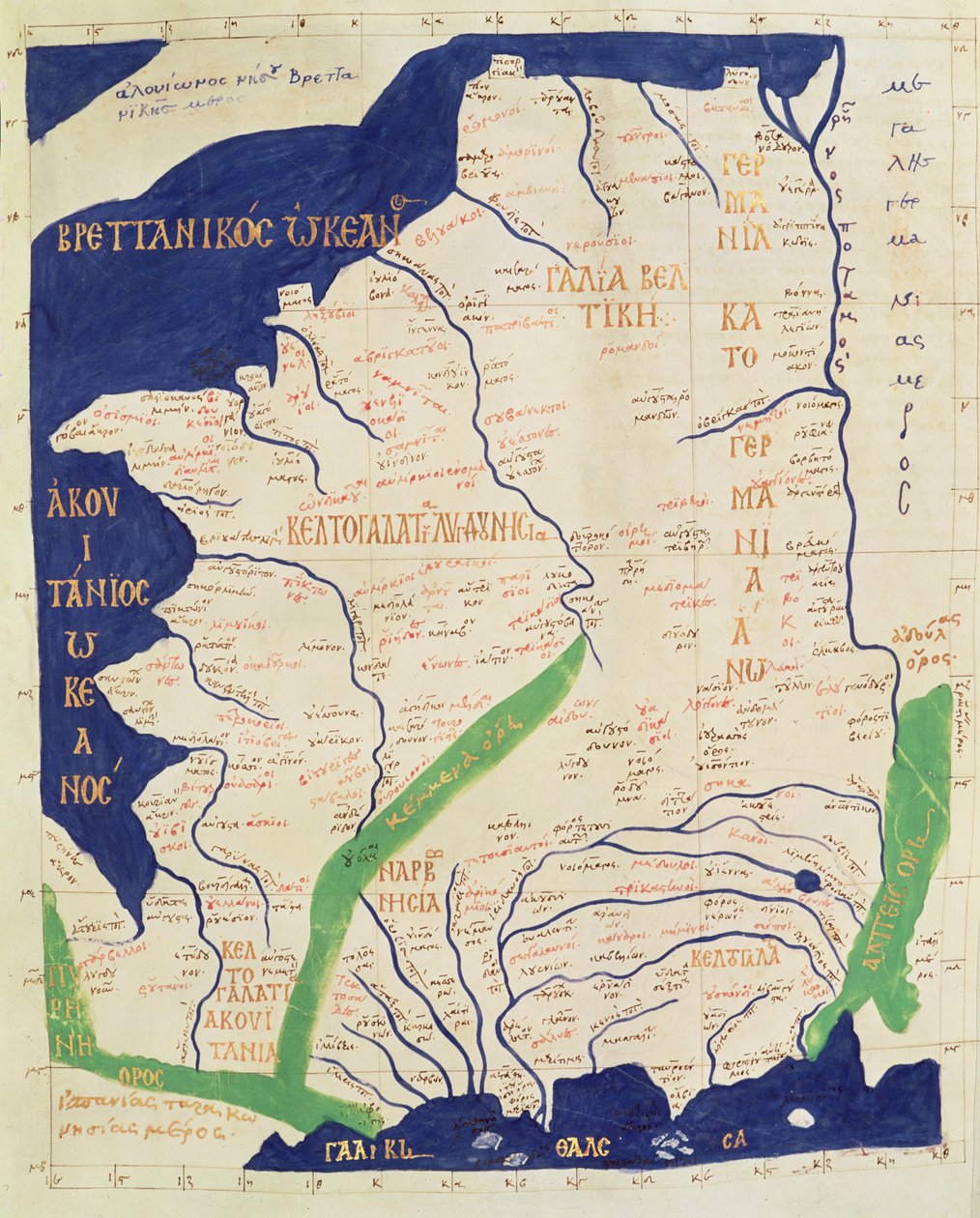 Ranskan kartta, "Geographia" tekijältä Ptolemy