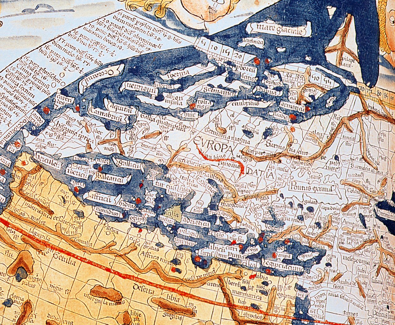 Keski-Euroopan kartta, 1486 (yksityiskohdat 157909) tekijältä Ptolemy
