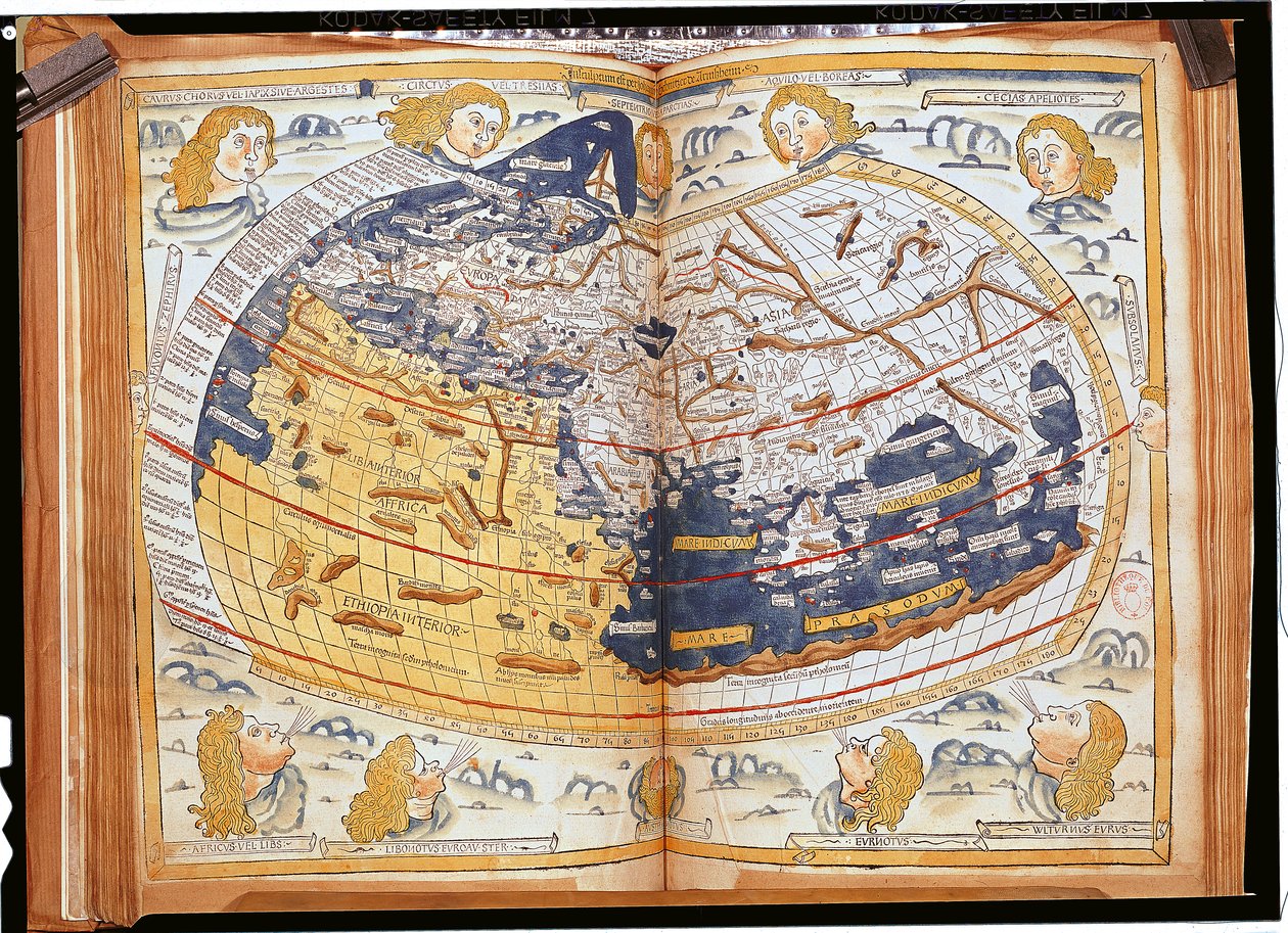 Maailman kartta, 1486 tekijältä Ptolemy