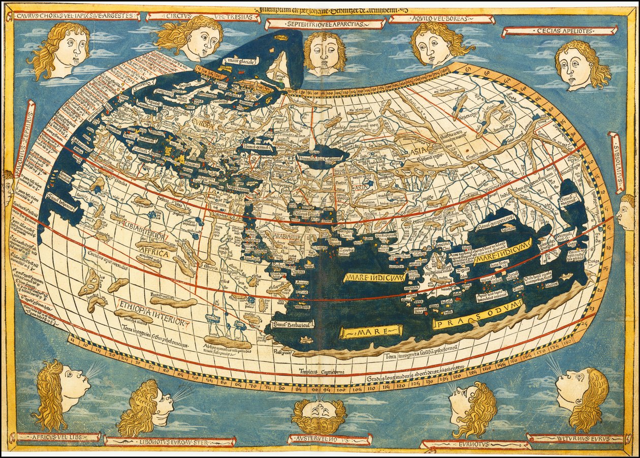 1482 Ulm Ptolemaioksen maailmankartta tekijältä Ptolemy