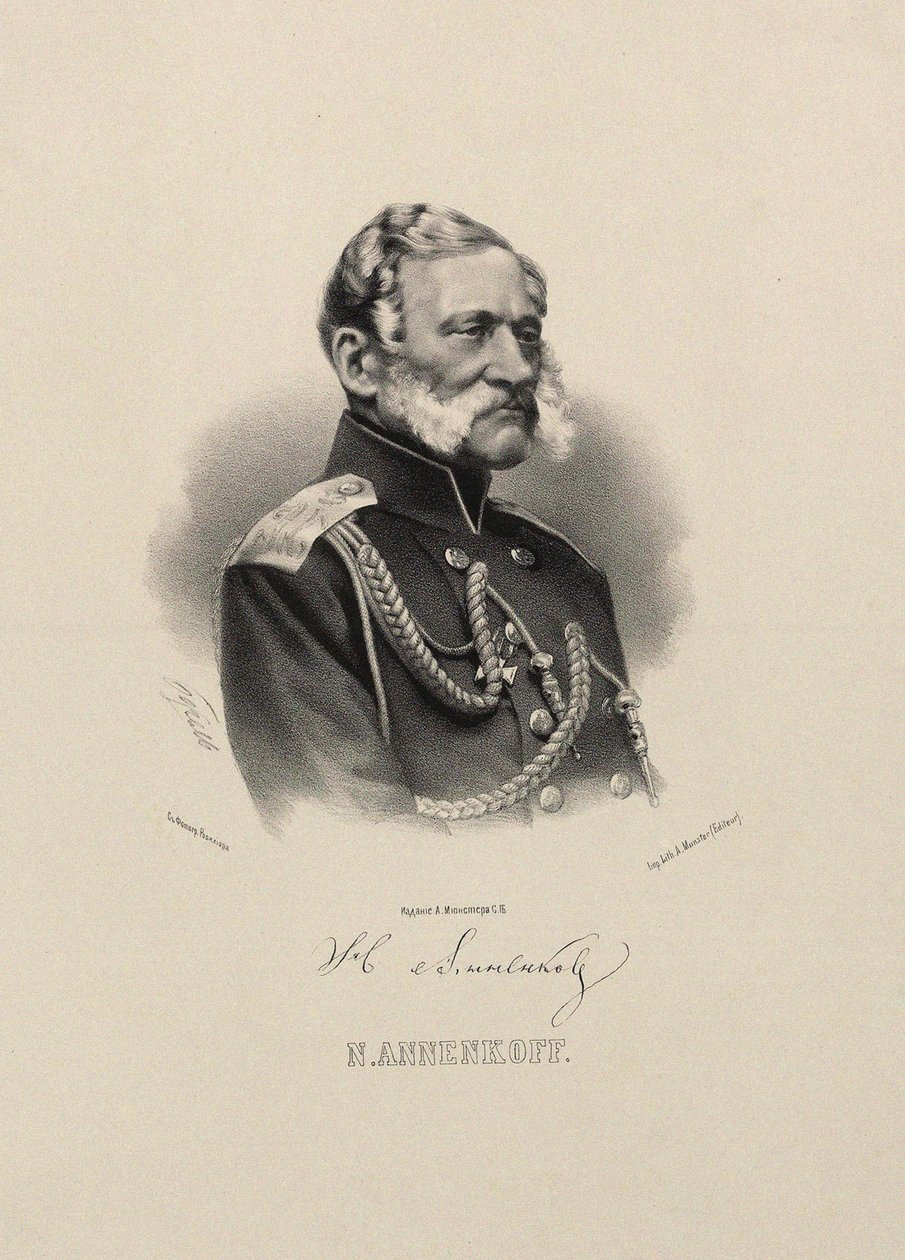 Kenraali Nikolai Nikolajevitš Annenkovin muotokuva 1799-1865. tekijältä Pyotr Fyodorovich Borel