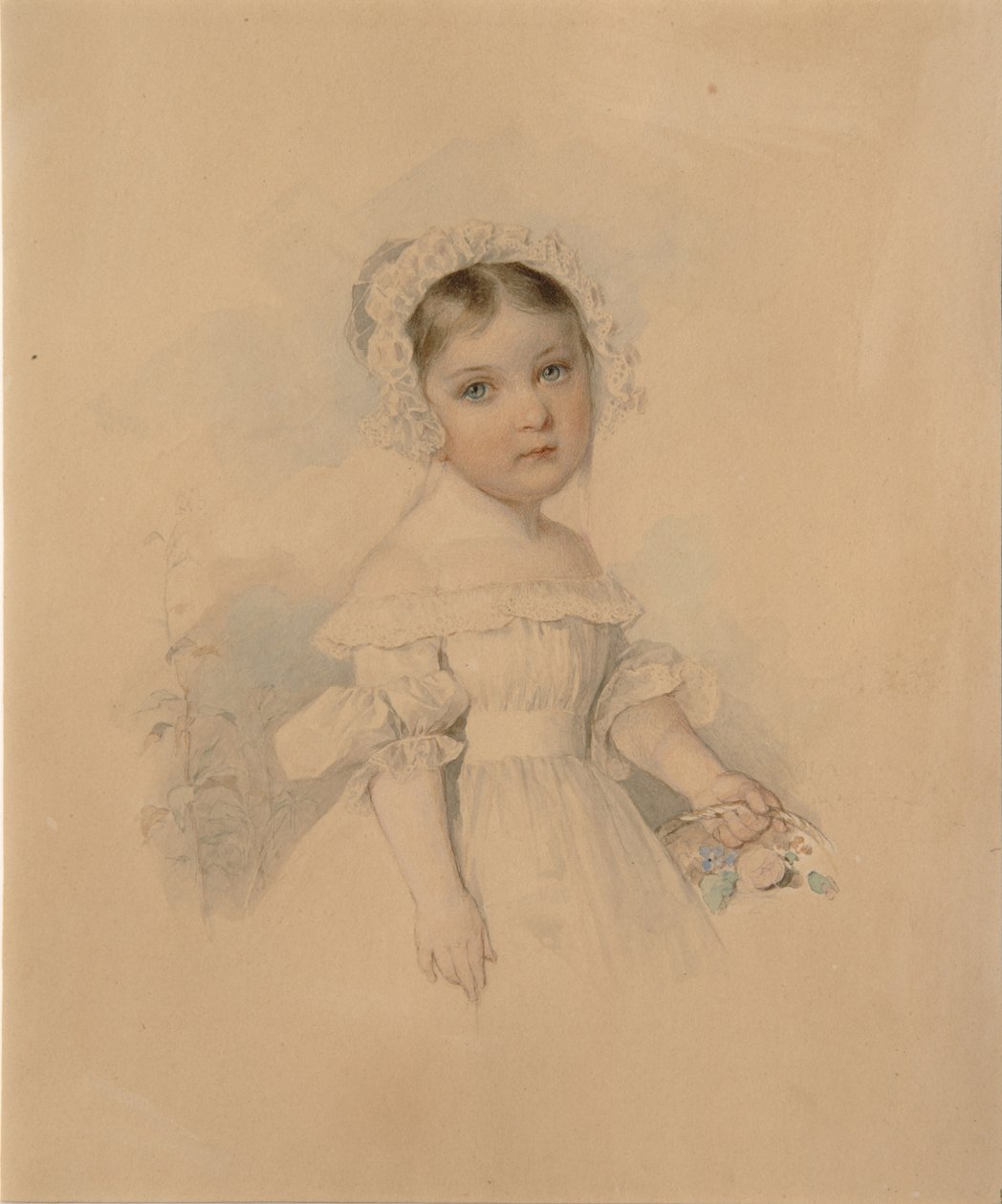 Kreivitär Aleksandra Aleksandrovna Golitsynan muotokuva 1823-1910, 1820-luvun puoliväli tekijältä Pyotr Fyodorovich Sokolov