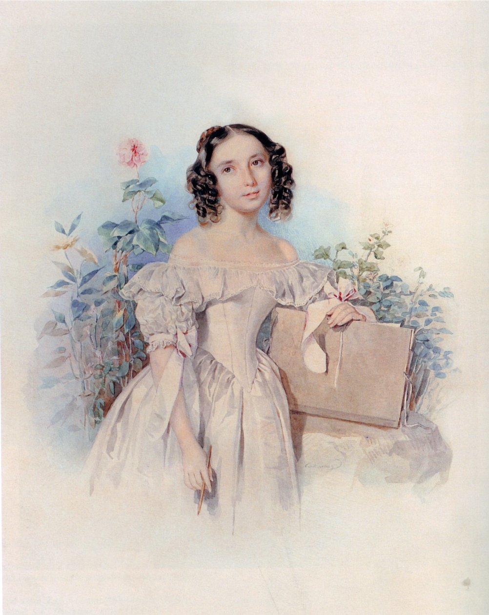 Prinsessa Helen Biron von Curlandin muotokuva, os. Meshcherskaya 1818-1843, 1830-luku tekijältä Pyotr Fyodorovich Sokolov