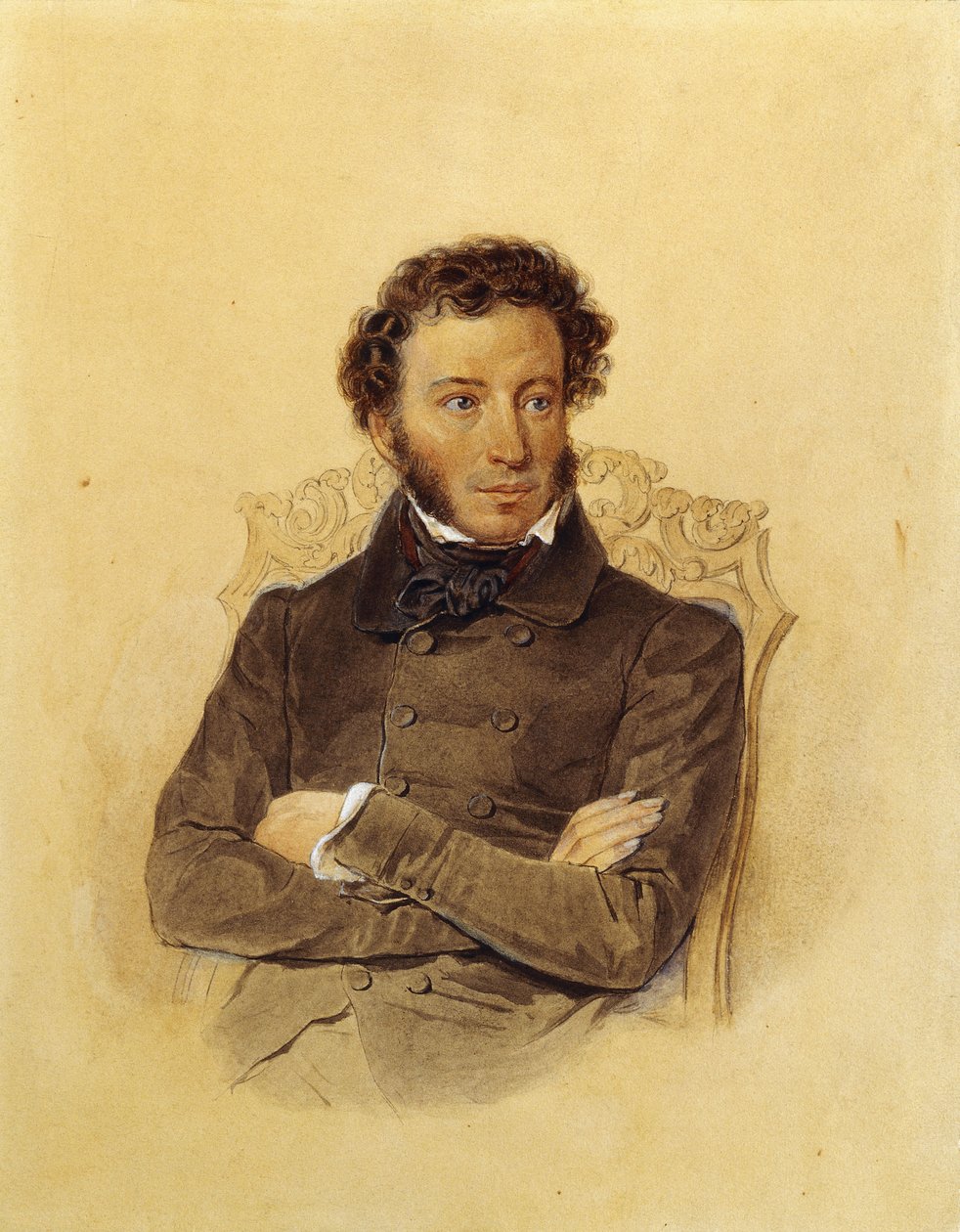 Runoilija Aleksandr Sergeevich Pushkinin muotokuva, n. 1830 tekijältä Pyotr Fyodorovich Sokolov