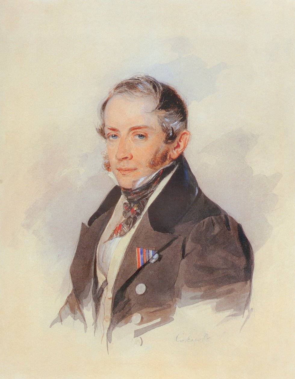 Muotokuva säveltäjästä kreivi Matvey Vielgorsky 1794-1866, 1830-luku tekijältä Pyotr Fyodorovich Sokolov
