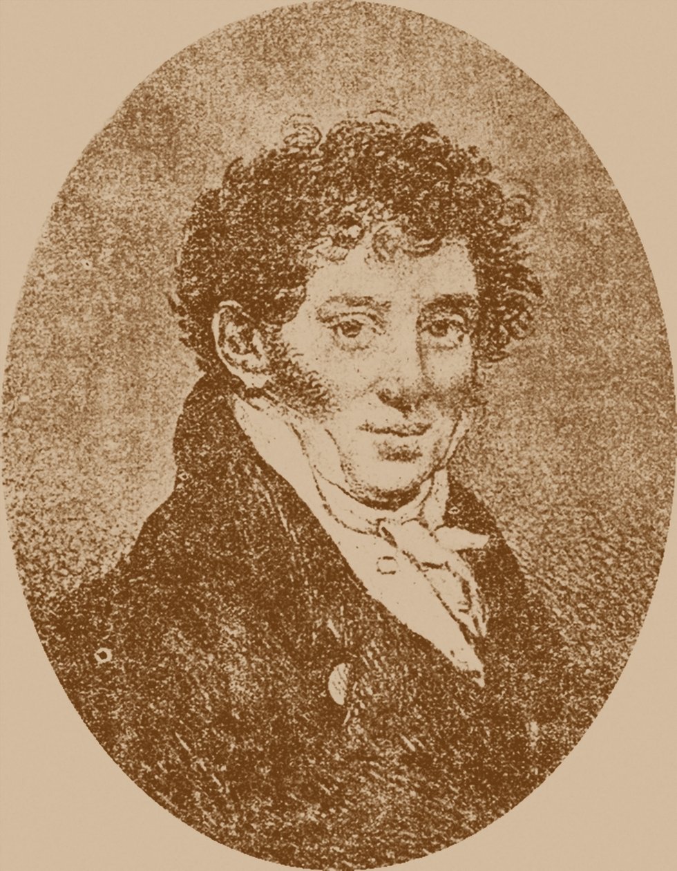 Muotokuva säveltäjästä ja kitaristista Andrei Osipovich Sychrasta 1773-1850, 1817. tekijältä Pyotr Fyodorovich Sokolov