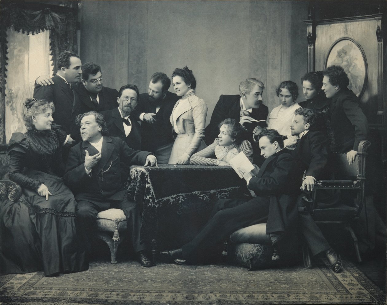 Anton Tšehov näytelmän Lokki, 1899 näyttelijöiden välillä tekijältä Pyotr Petrovich Pavlov