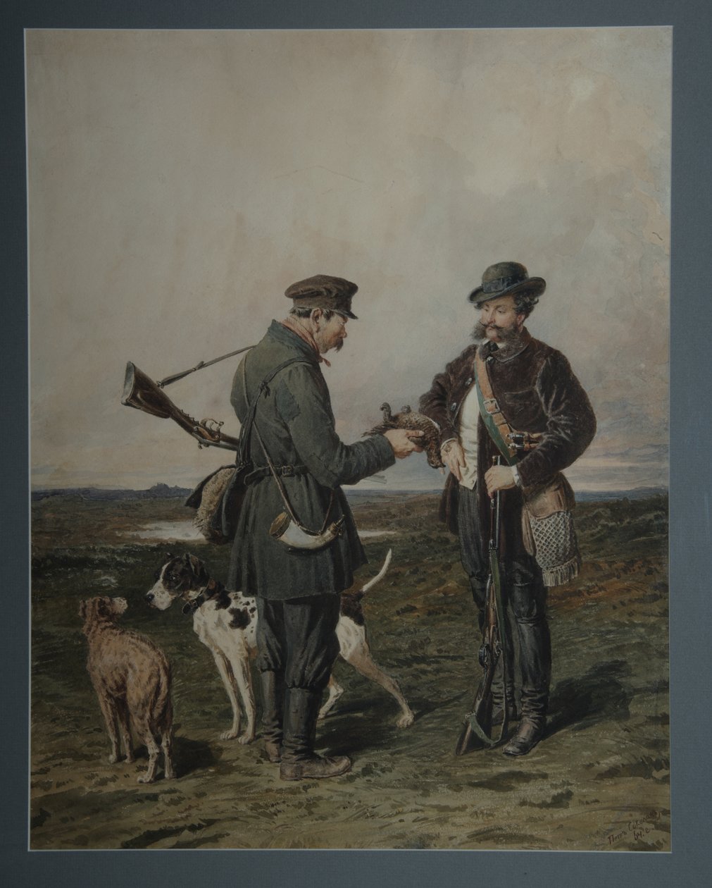 Metsästäjät, 1864 tekijältä Pyotr Petrovich Sokolov