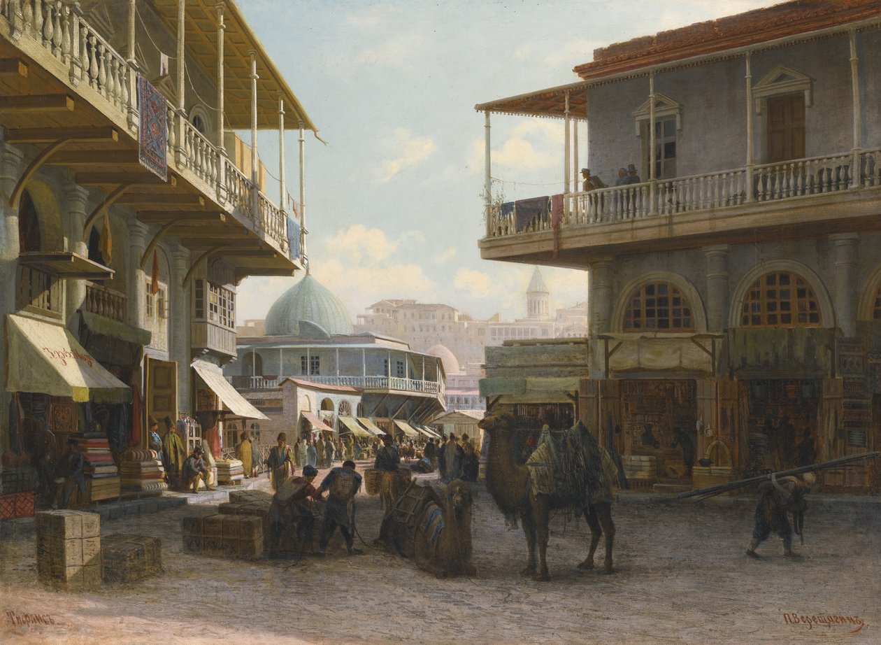 Näkymä Tiflisiin, 1874 tekijältä Pjotr ​​​​Petrowitsch Wereschtschagin