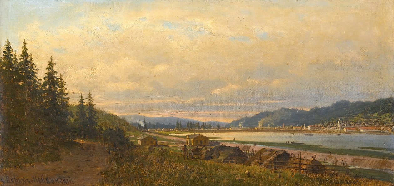 Näkymä Verkh-Neyvinskystä, noin 1877. tekijältä Pjotr ​​​​Petrowitsch Wereschtschagin
