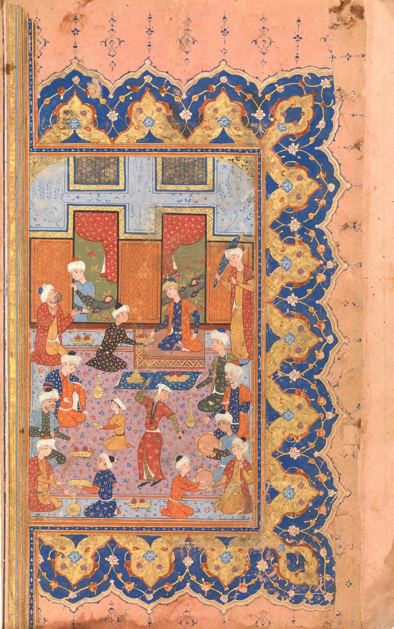 Kohtaus iloisuudesta hovissa, folio divaanista, Mir 