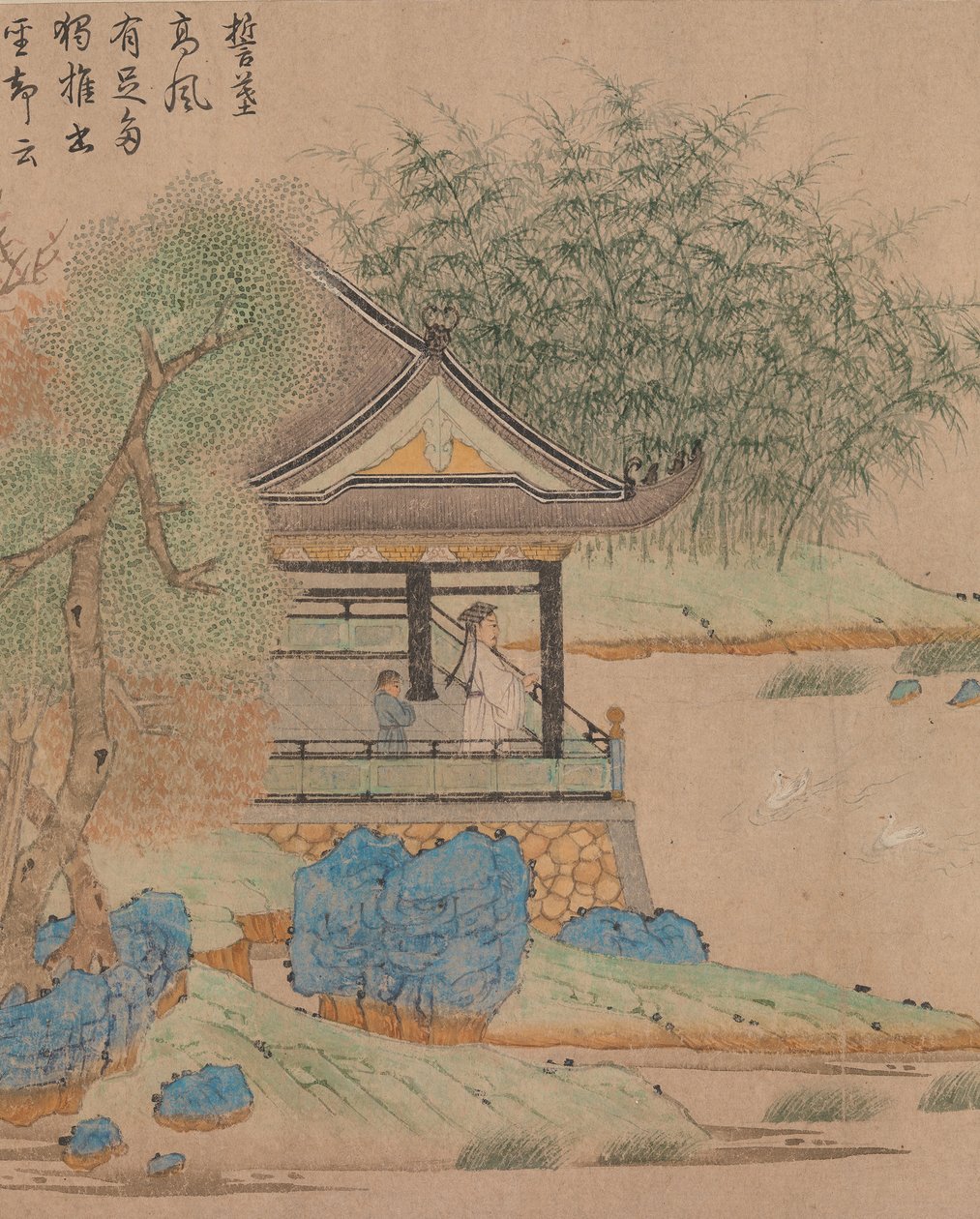 Wang ξ katsomassa hanhia, hankaa 1295. tekijältä Qian Xuan