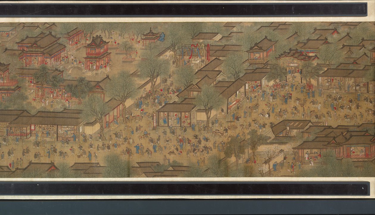 Kevätjuhla joella (yksityiskohta), käsirulla tekijältä Qing Dynasty Chinese School