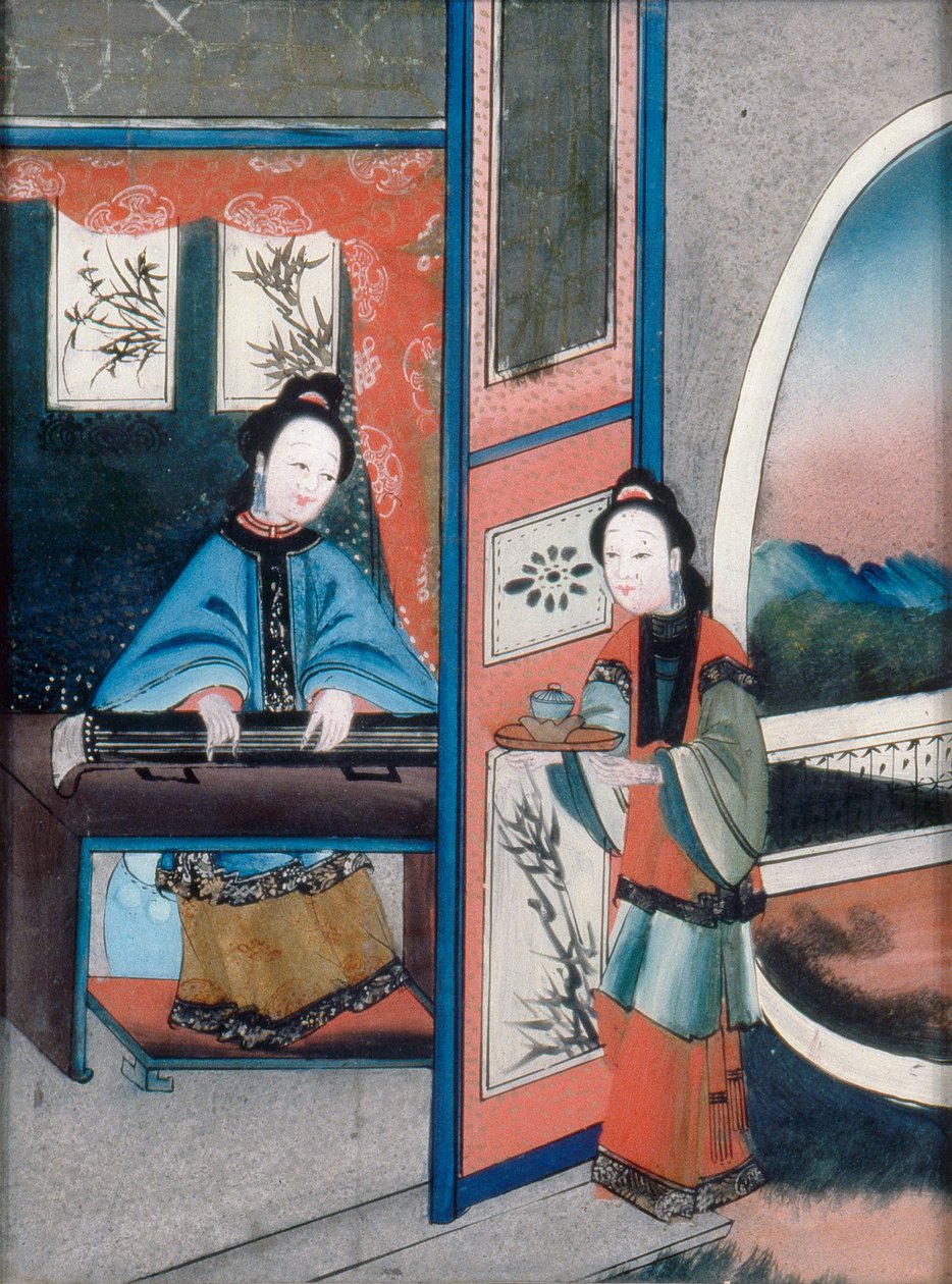 Kiinalainen sisustus, noin 1800 (öljy kankaalle) tekijältä Qing Dynasty Chinese School