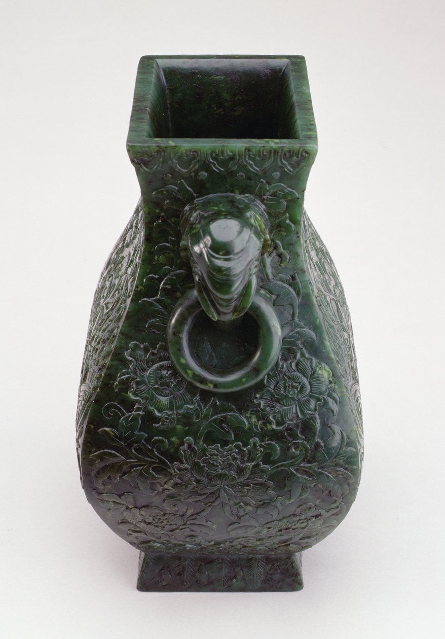 Imperial maljakko pronssihammas Hu -muodosta, Qianlong-kausi (1736-1796) (jade) tekijältä Qing Dynasty Chinese School