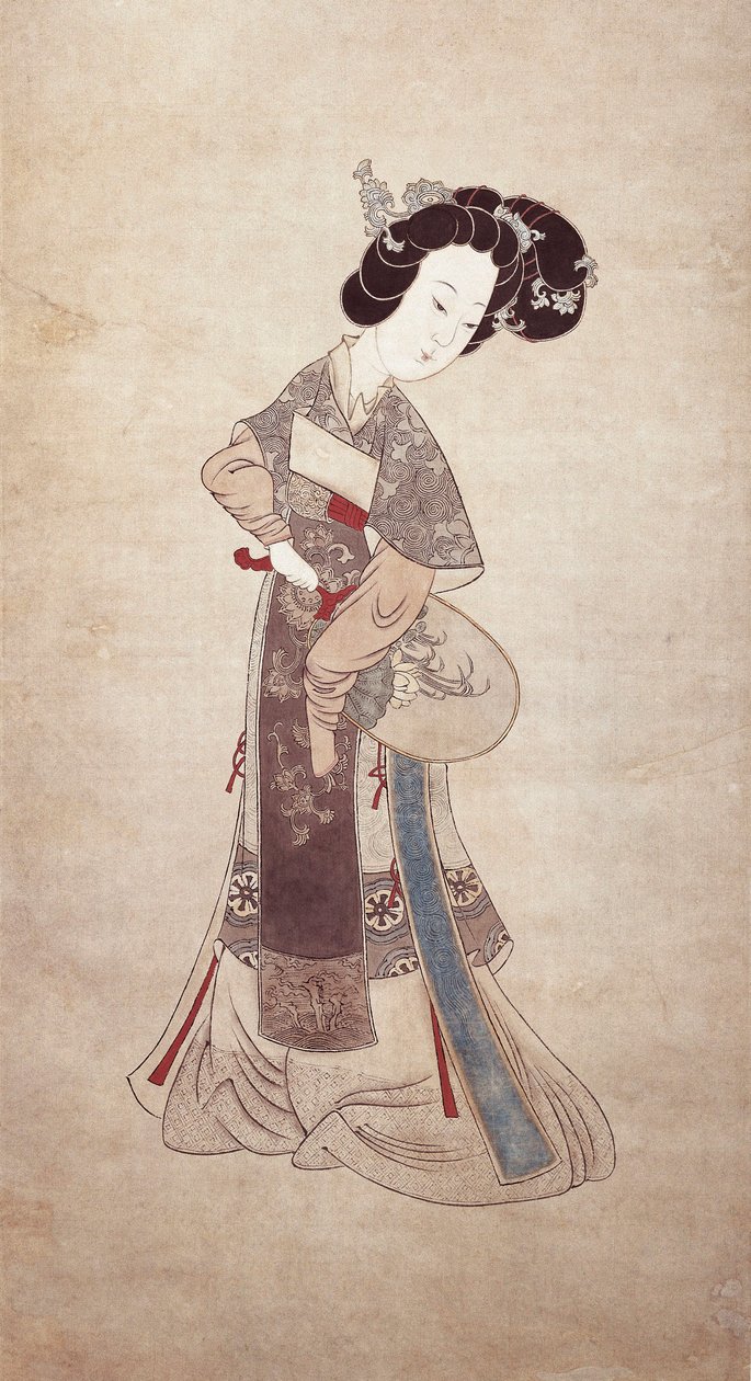 Lady of China, kirjoittanut Ren Shyong (maalaus silkille) tekijältä Qing Dynasty Chinese School