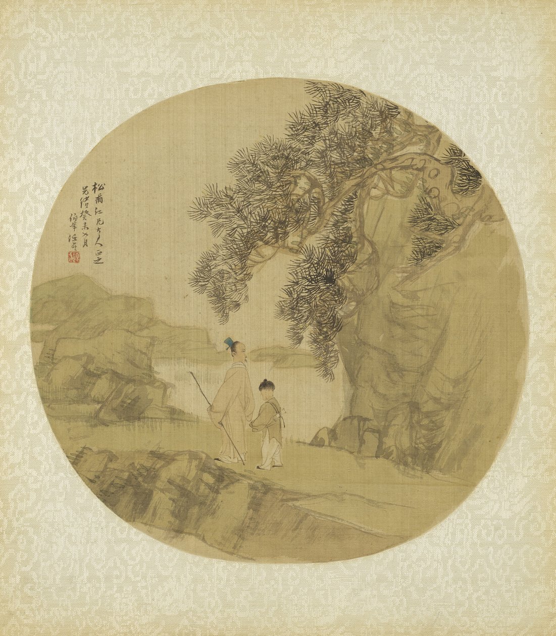 Maisema hahmoineen, 1883 tekijältä Qing Dynasty Chinese School