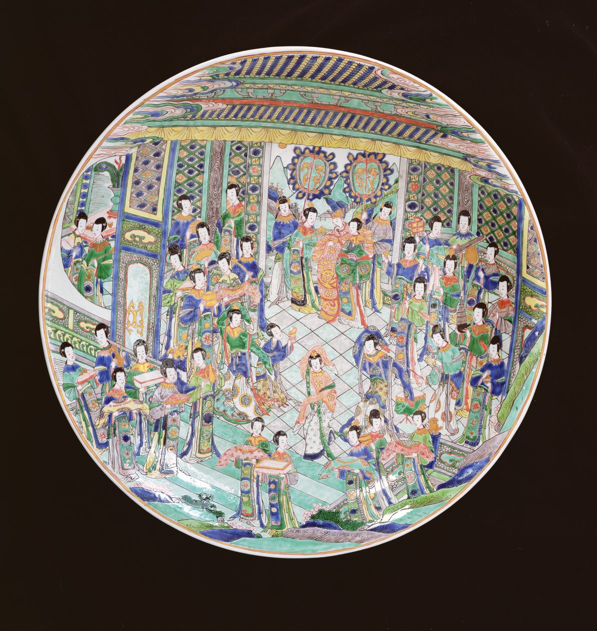 Suuri Famille Verte -laturi, Kangxi-kausi (1662-1722) (posliini) (katso myös 272194) tekijältä Qing Dynasty Chinese School