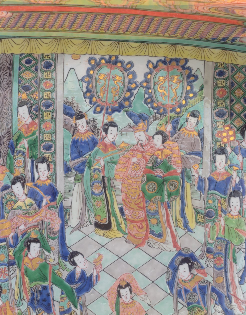 Suuri Famille Verte -laturi, Kangxi-kausi (1662-1722) (posliini) (katso myös 272193) tekijältä Qing Dynasty Chinese School