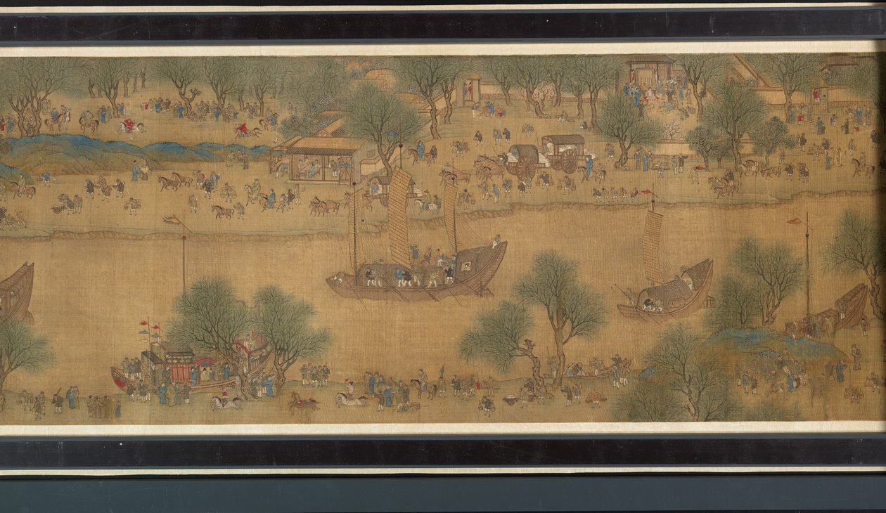 Kevätjuhla joella (yksityiskohta), käsirulla tekijältä Qing Dynasty Chinese School