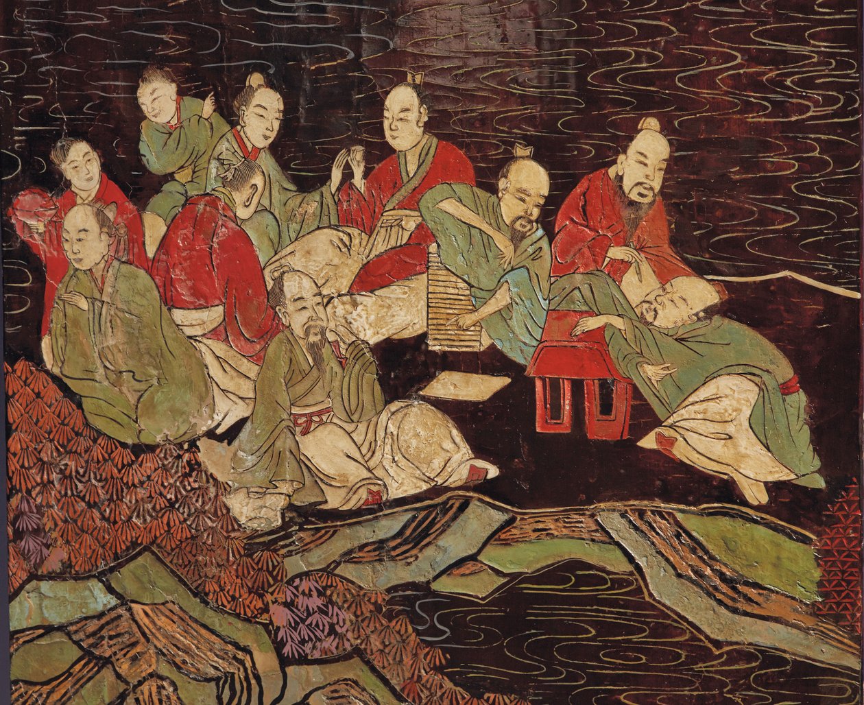 12-kertainen coromandel-seinä, 1700-luku tekijältä Qing Dynasty Chinese School