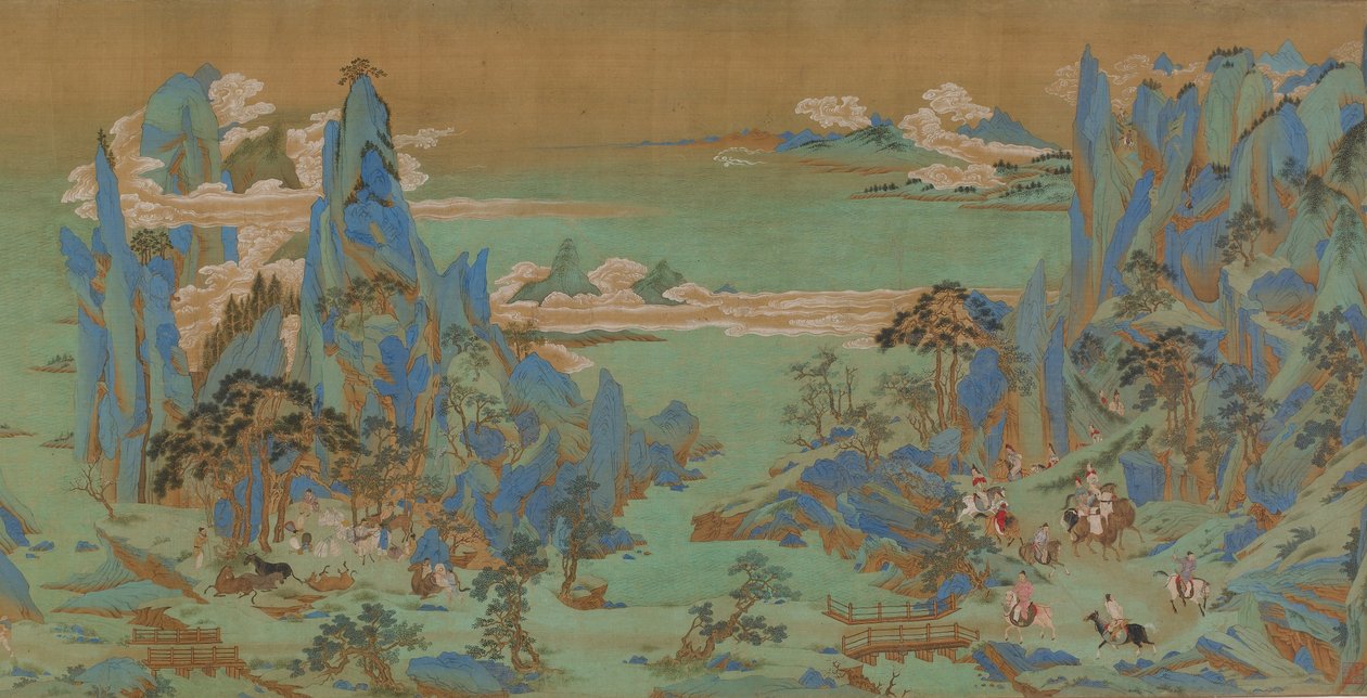Keisari Minghuangin matka Sichuaniin, Freer Galleria of Art (Freer Gallery of Art) tekijältä Qiu Ying