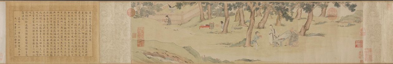 Zhao Mengfu kirjoittaa sydämen Hridaya Sutraa vaihdossa teetä vastaan, 1542-43. tekijältä Qiu Ying