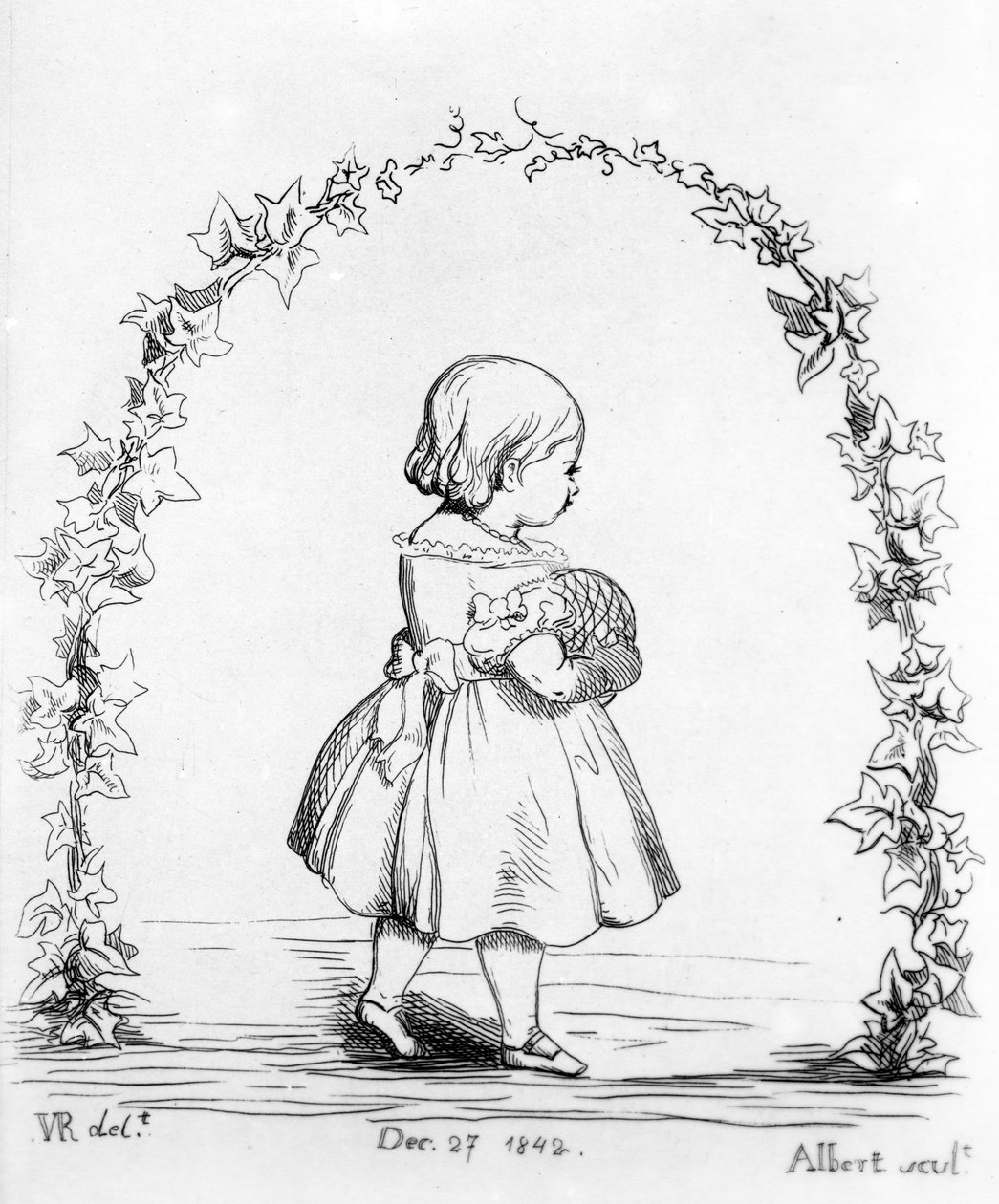 Prinssi Albertin kaiverruttama Victoria, kuninkaallinen prinsessa, 1842. tekijältä Queen Victoria