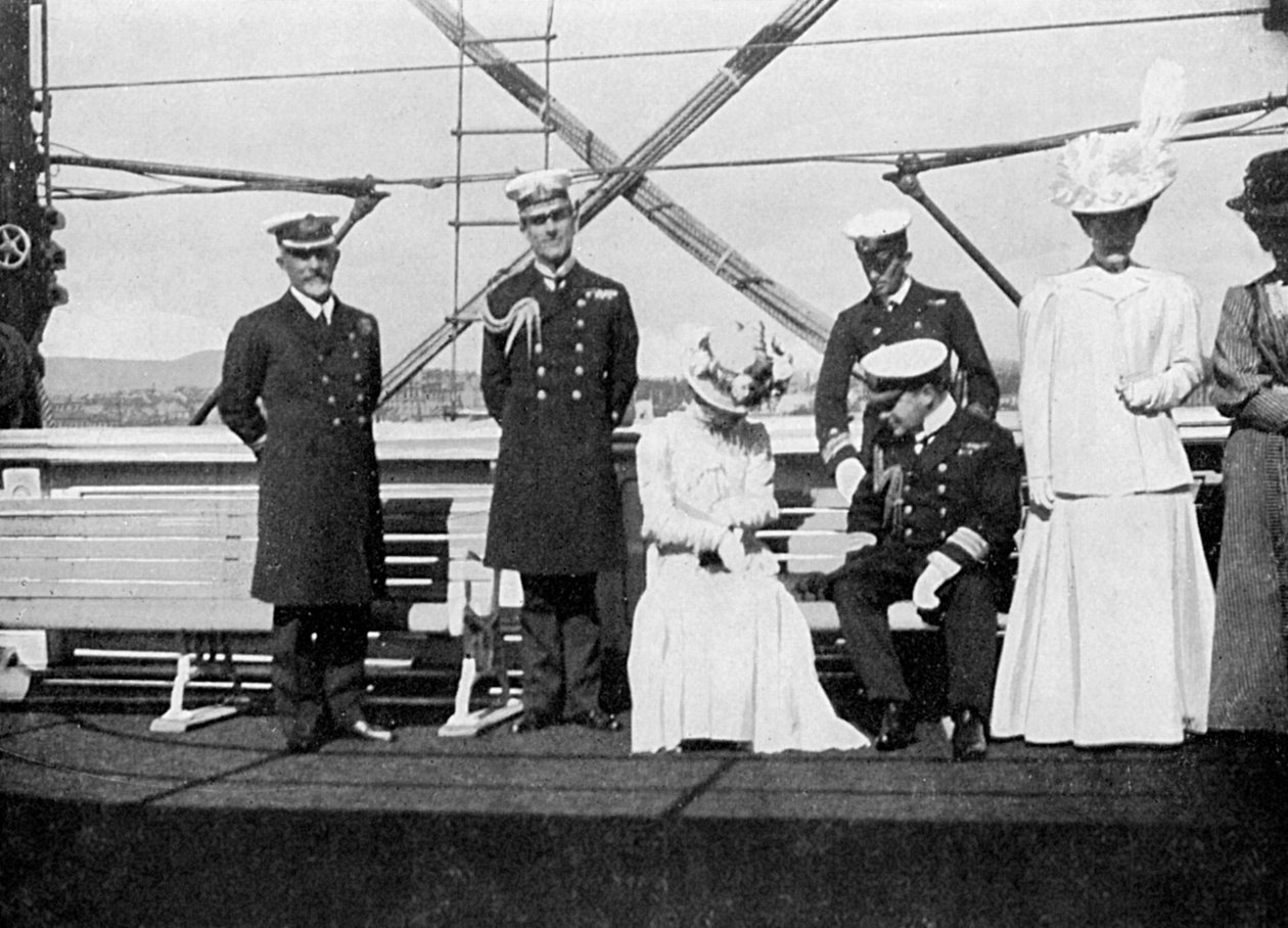 Kuninkaallisella jahdilla Victoria ja Albert III, Christiania Oslo, Norja, 1908. tekijältä Queen Alexandra
