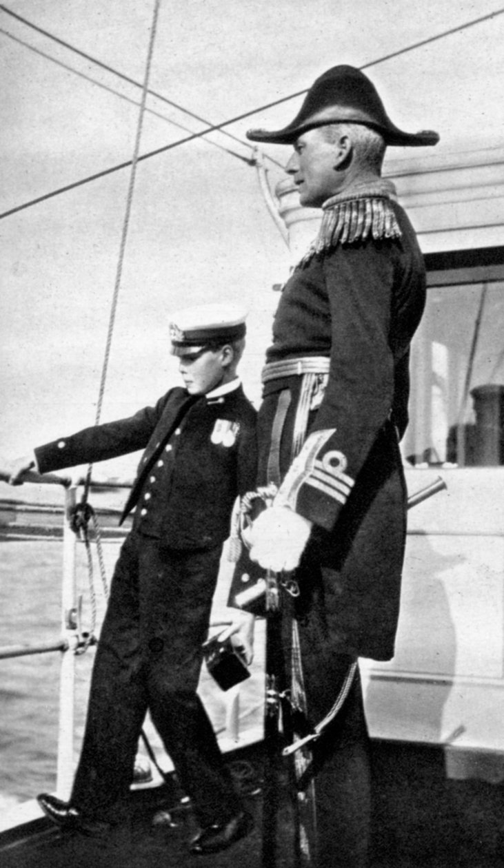 Prinssi Edward 1894-1972, tuleva kuningas Edward VIII, Sir Charles Custin kanssa, 1908. tekijältä Queen Alexandra
