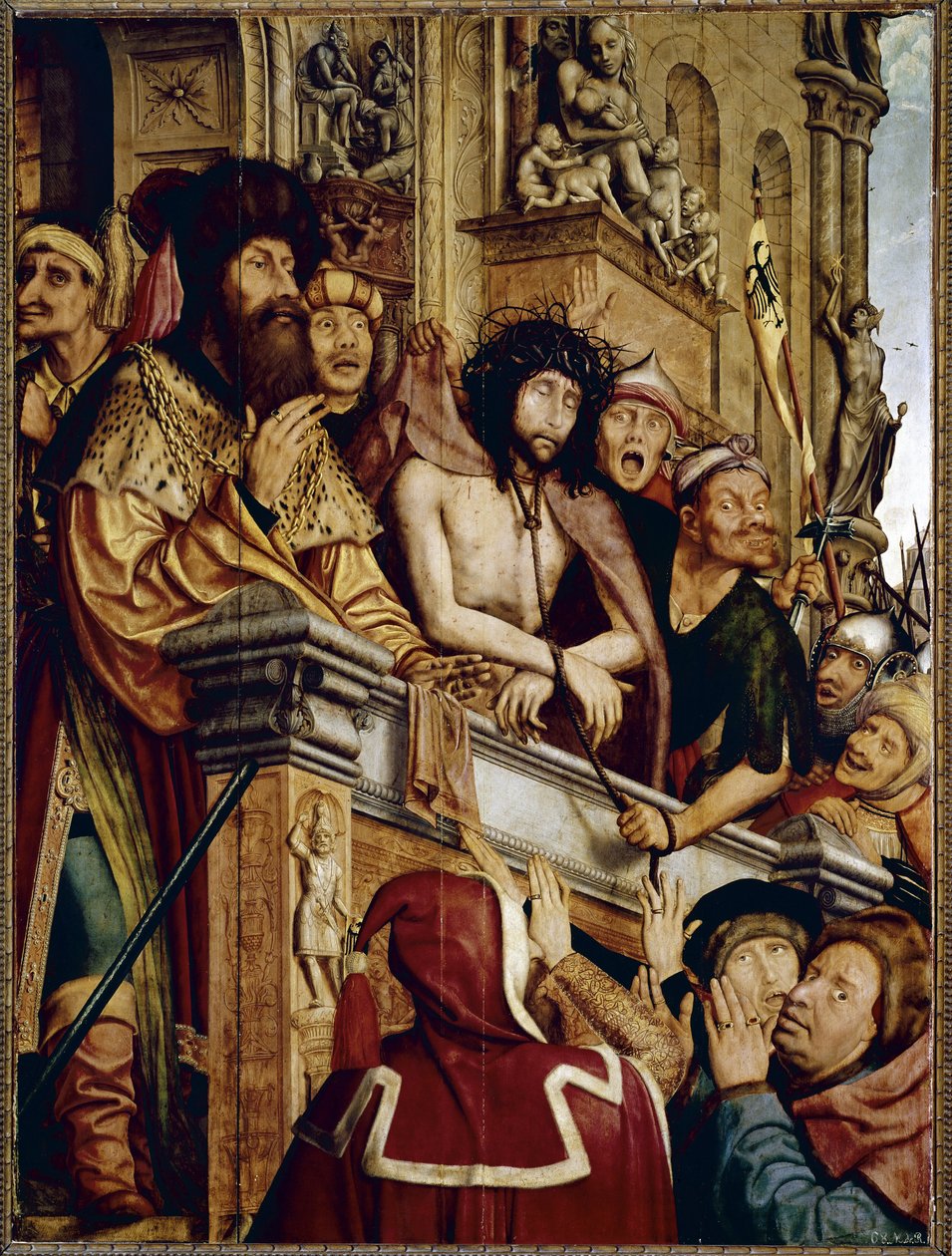 Ecce Homo, Kristus esitettiin kansalle. (öljy paneelissa tekijältä Quentin Massys or Metsys