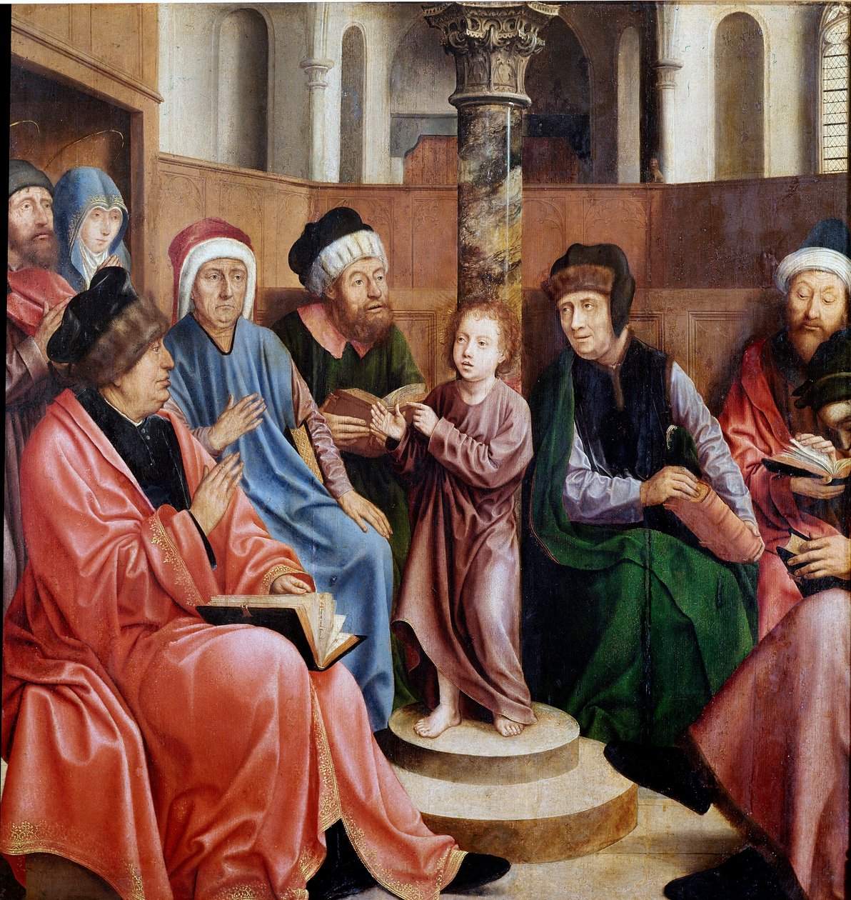 Jeesus lääkäreiden joukossa Quentin Metsysin (1466-1530) maalaus (ec.flam.) Lissabon, Museo di Arte Antica tekijältä Quentin Massys or Metsys