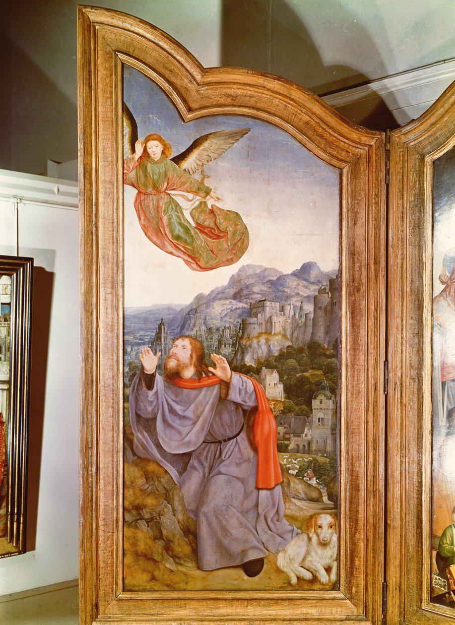 Pyhä sukulaisuus eli Pyhän Annan alttaritaulu, yksityiskohta vasemmasta paneelista, joka kuvaa Joachim-julistusta, 1509 tekijältä Quentin Massys or Metsys