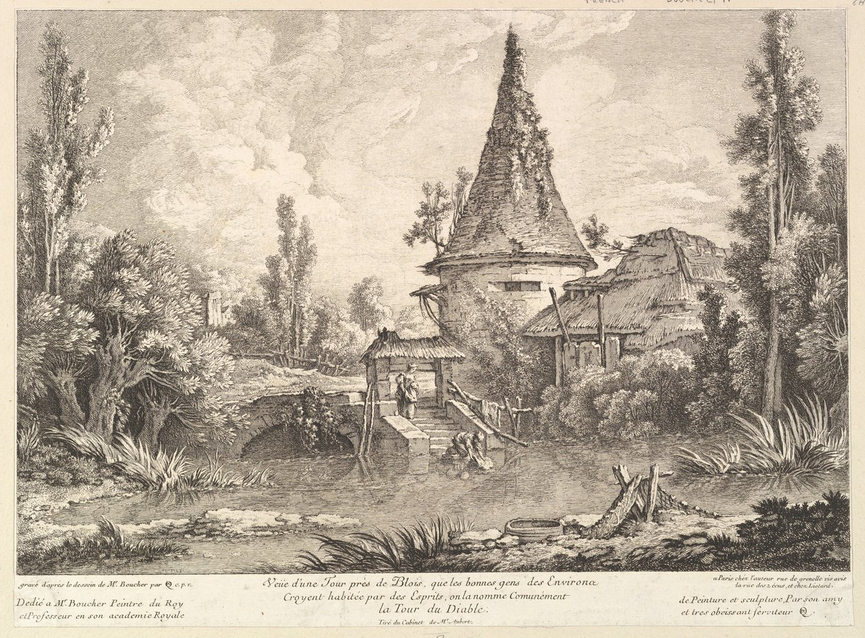 Näkymä Towerista lähellä Bloisia, 1700-luvun puoliväli. tekijältä Quentin Pierre Chedel