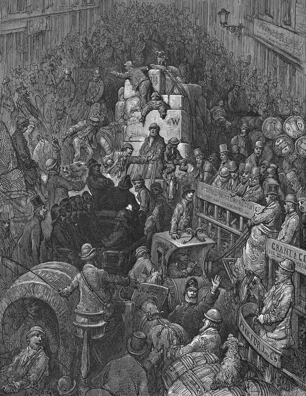 "A City Thoroughfare", 1872 tekijältä Quesnel